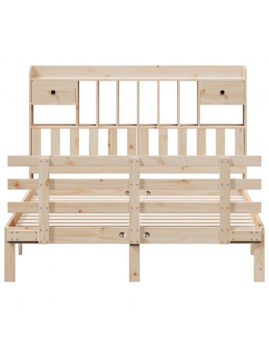 Letto Libreria senza Materasso 160x200 cm in Legno di Pino