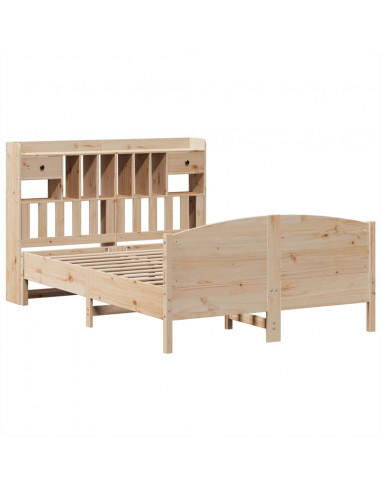 Letto Libreria senza Materasso 160x200 cm in Legno di Pino