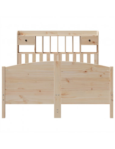 Letto Libreria senza Materasso 160x200 cm in Legno di Pino