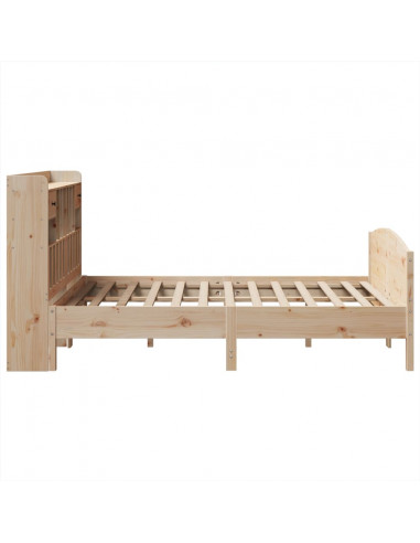 Letto Libreria senza Materasso 160x200 cm in Legno di Pino