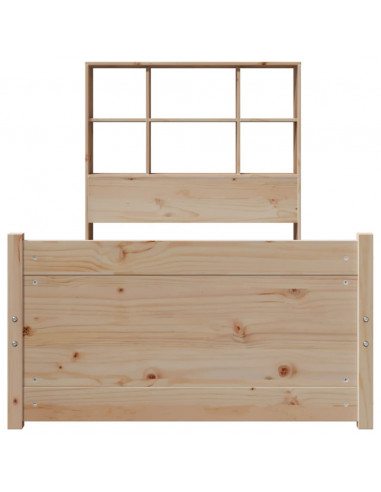 Letto Libreria senza Materasso 90x190 cm Legno Massello Pino