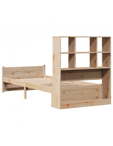 Letto Libreria senza Materasso 90x190 cm Legno Massello Pino