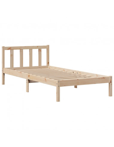 Letto Libreria senza Materasso 90x190 cm Legno Massello Pino