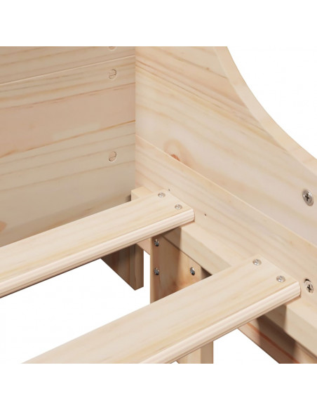 Letto Libreria senza Materasso 90x190 cm Legno Massello