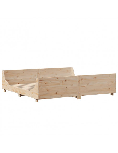 Letto Libreria senza Materasso 200x200 cm in Legno Massello