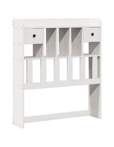 Letto Libreria senza Materasso Bianca 90x200 cm Legno di Pino