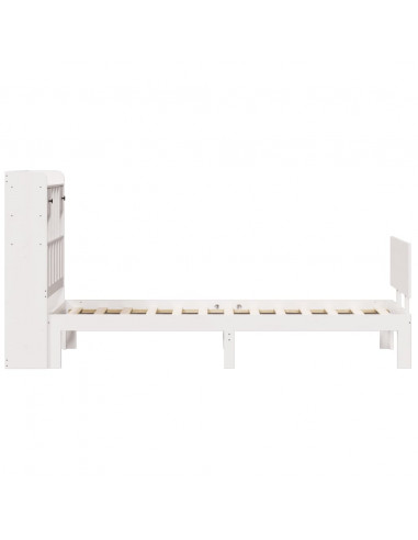 Letto Libreria senza Materasso Bianca 90x200 cm Legno di Pino