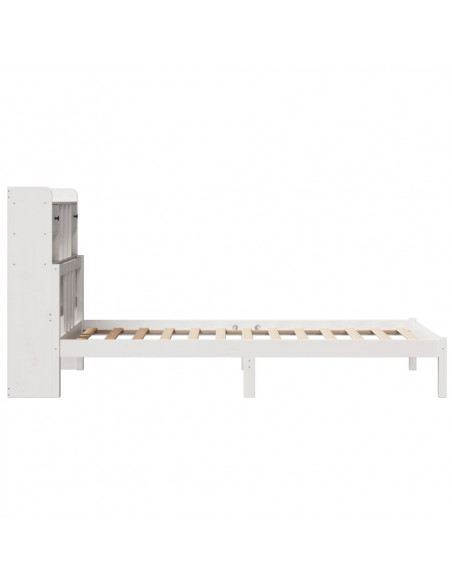 Letto Libreria senza Materasso Bianca 90x200 cm Legno di Pino