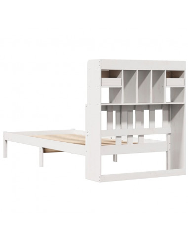 Letto Libreria senza Materasso Bianca 90x200 cm Legno di Pino