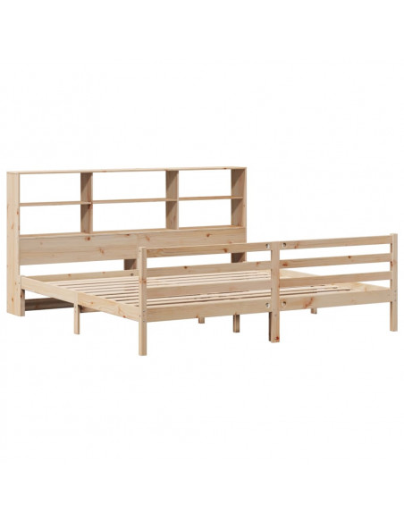 Letto Libreria senza Materasso 200x200 cm in Legno di Pino