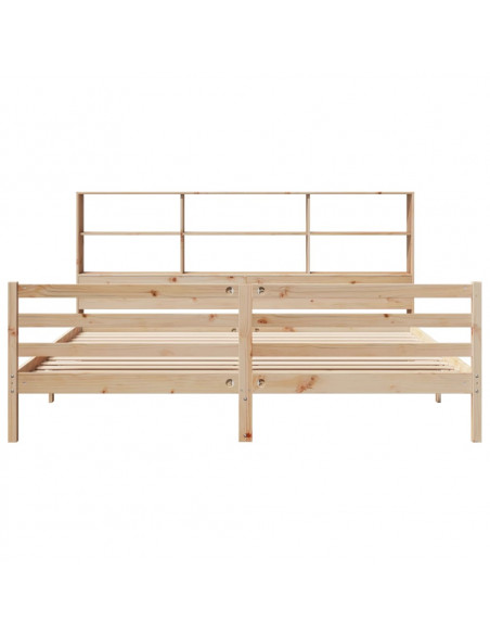 Letto Libreria senza Materasso 200x200 cm in Legno di Pino