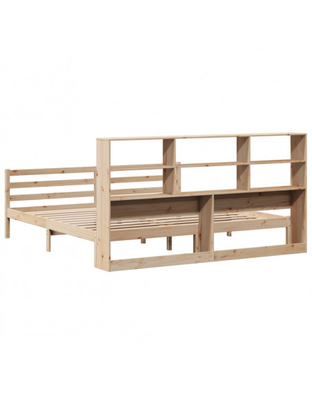 Letto Libreria senza Materasso 200x200 cm in Legno di Pino