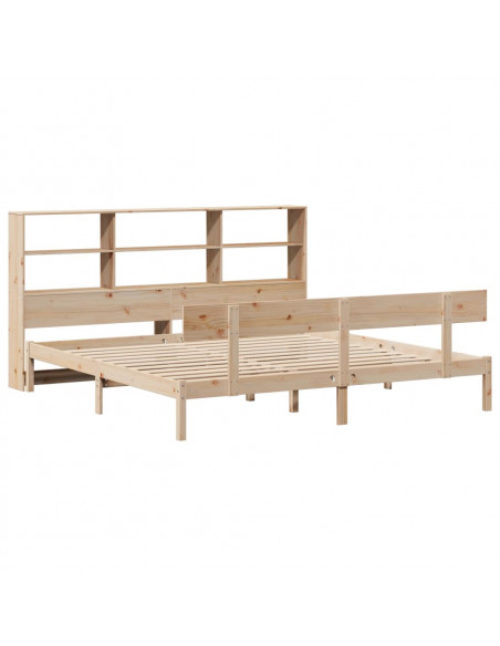Letto Libreria senza Materasso 200x200 cm in Legno di Pino