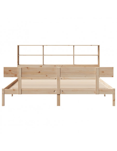 Letto Libreria senza Materasso 200x200 cm in Legno di Pino