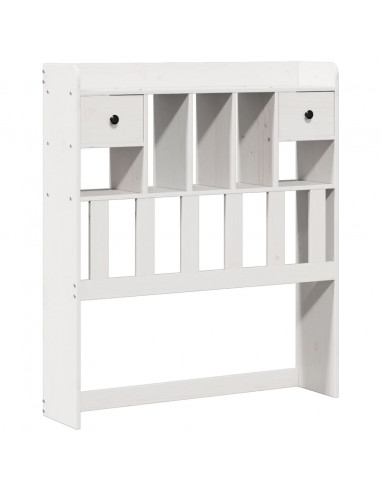 Letto Libreria senza Materasso Bianca 90x200 cm Legno di Pino