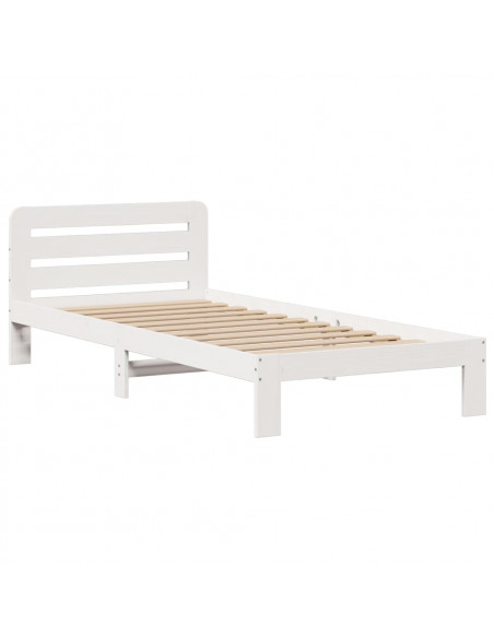 Letto Libreria senza Materasso Bianca 90x200 cm Legno di Pino