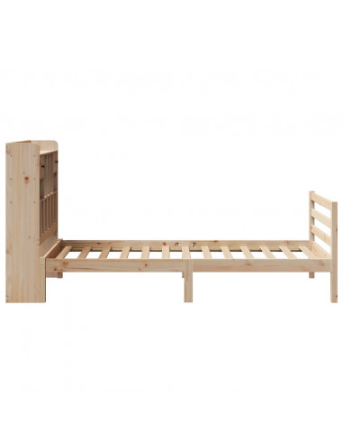 Letto Libreria senza Materasso 90x200 cm Legno Massello Pino