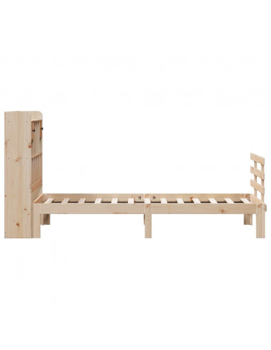 Letto Libreria senza Materasso 90x200 cm Legno Massello Pino