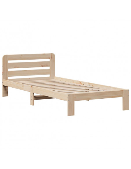 Letto Libreria senza Materasso 90x200 cm Legno Massello Pino
