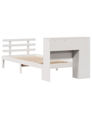 Letto Libreria senza Materasso Bianco 100x200 cm Legno di Pino