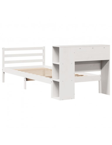 Letto Libreria senza Materasso Bianco 100x200 cm Legno di Pino