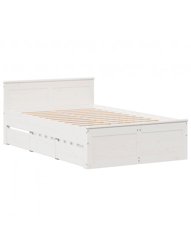Letto Libreria senza Materasso Bianco 135x190 cm Legno di Pino