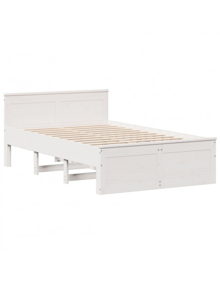 Letto Libreria senza Materasso Bianco 135x190 cm Legno di Pino