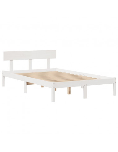 Letto Libreria senza Materasso Bianco 135x190 cm Legno di Pino