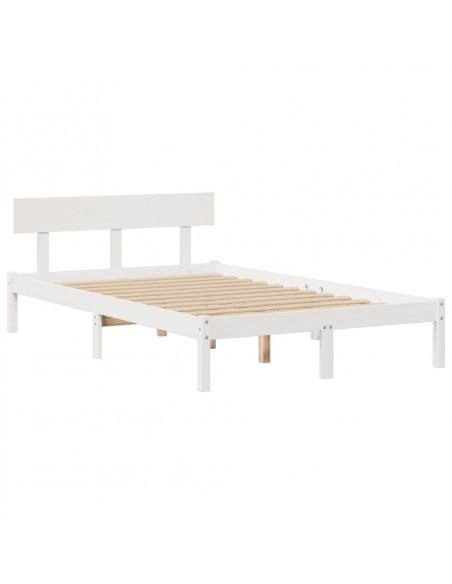 Letto Libreria senza Materasso Bianco 135x190 cm Legno di Pino