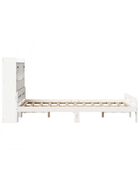 Letto Libreria senza Materasso Bianco 135x190 cm Legno di Pino