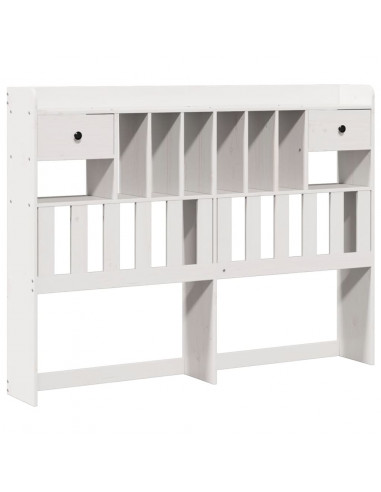 Letto Libreria senza Materasso Bianco 140x190 cm Legno di Pino