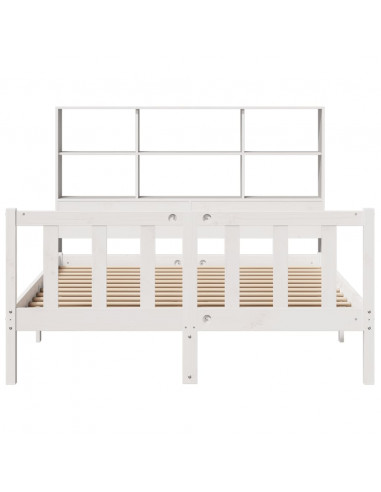 Letto Libreria senza Materasso Bianco 120x200 cm Legno di Pino