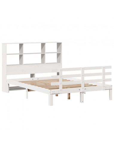 Letto Libreria senza Materasso Bianco 120x200 cm Legno di Pino