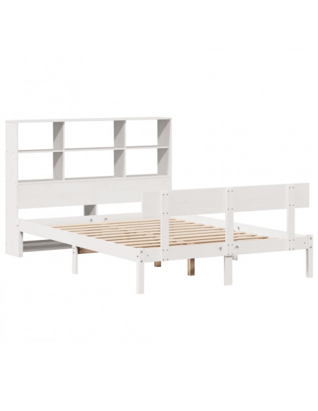 Letto Libreria senza Materasso Bianco 120x200 cm Legno di Pino