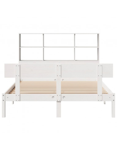Letto Libreria senza Materasso Bianco 120x200 cm Legno di Pino