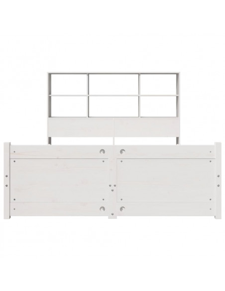 Letto Libreria senza Materasso Bianco 120x200 cm Legno di Pino