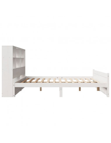 Letto Libreria senza Materasso Bianco 120x200 cm Legno di Pino