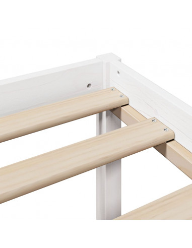 Letto Libreria senza Materasso Bianco 150x200 cm Legno di Pino