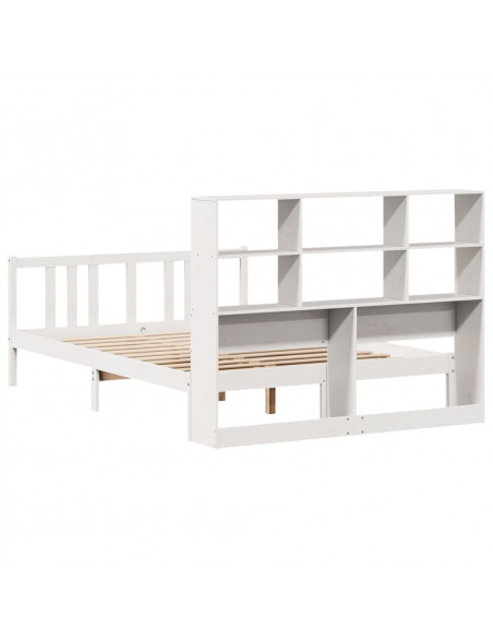 Letto Libreria senza Materasso Bianco 160x200 cm Legno di Pino