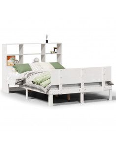 Letto Libreria senza Materasso Bianco 160x200 cm Legno di Pino