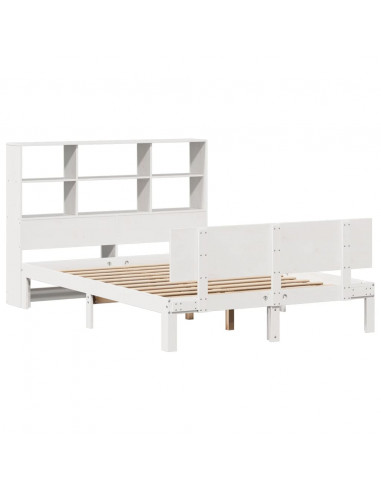 Letto Libreria senza Materasso Bianco 160x200 cm Legno di Pino