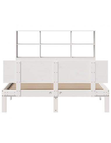 Letto Libreria senza Materasso Bianco 160x200 cm Legno di Pino