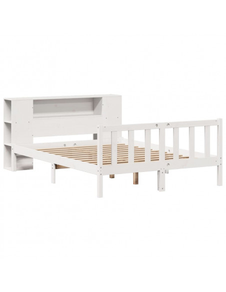 Letto Libreria senza Materasso Bianco 150x200 cm Legno di Pino