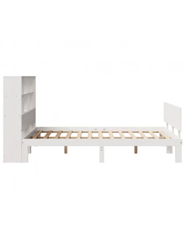 Letto Libreria senza Materasso Bianco 160x200 cm Legno di Pino