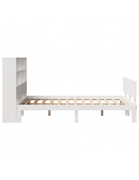 Letto Libreria senza Materasso Bianco 160x200 cm Legno di Pino
