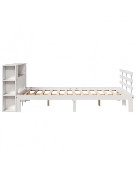 Letto Libreria senza Materasso Bianco 150x200 cm Legno di Pino