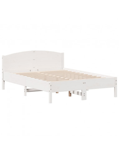 Letto Libreria senza Materasso Bianco 160x200 cm Legno di Pino