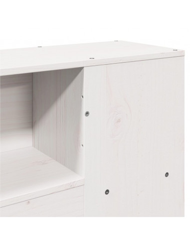 Letto Libreria senza Materasso Bianco 150x200 cm Legno di Pino