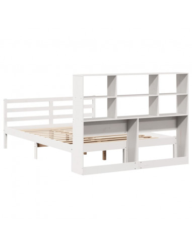 Letto Libreria senza Materasso Bianco 160x200 cm Legno di Pino