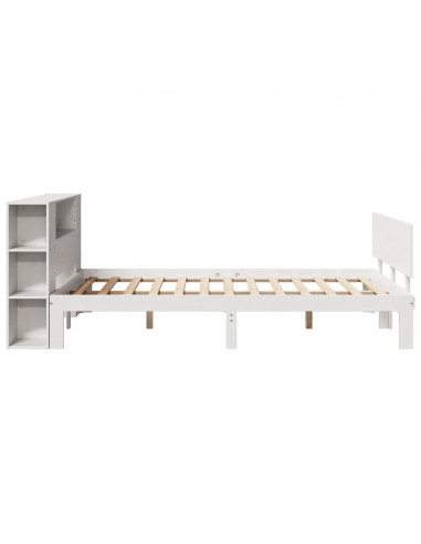 Letto Libreria senza Materasso Bianco 150x200 cm Legno di Pino